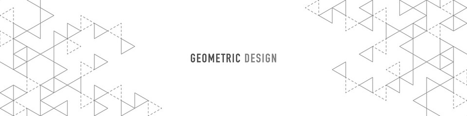 Wall Mural - graphic design element for web page or banner with a geometric pattern of triangle shapes.