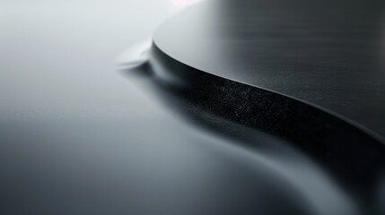 Leinwandbilder - A close-up photo of a curved, black surface with a rough texture. The surface appears to be made of metal or a similar material, and the light reflects off of it in an interesting way.