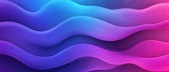 Poster - Vibrant abstract waves in gradient blues and pinks create a dynamic background, perfect for modern and creative design projects.
