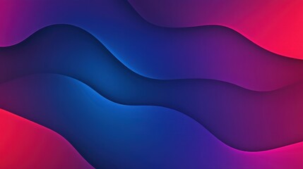 Poster - Vibrant abstract background with flowing waves in blue and pink hues, ideal for design projects and modern digital artwork.