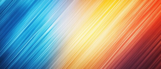 Poster - Vibrant abstract background with diagonal streaks of blue, yellow, and red colors, creating a dynamic and energetic visual effect.