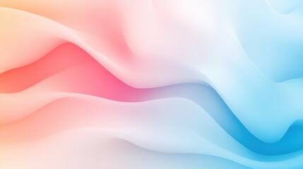 Poster - Colorful abstract wavy background with soft gradients of red, pink, and blue. Perfect for design, artwork, and modern graphic projects.