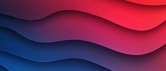 Poster - Colorful abstract wave pattern with red and blue gradient tones, creating a dynamic and modern visual effect.