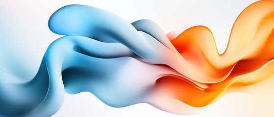 Poster - Vibrant abstract wave background with flowing blue and orange colors, perfect for artistic, creative, and modern design projects.