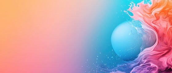 Poster - Vibrant gradient background with colorful abstract shapes and dynamic swirls, perfect for modern designs and creative projects.