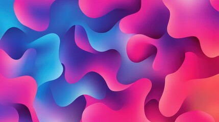 Poster - Vibrant, abstract background with fluid, organic shapes in shades of blue, pink, and purple. Modern design for creative projects and presentations.