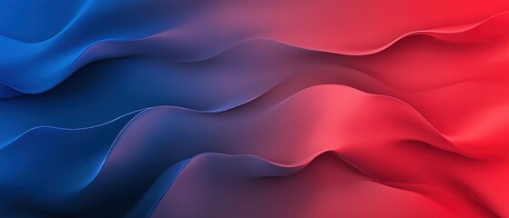 Poster - Abstract background with smooth red and blue gradient waves, creating a fluid and dynamic texture, perfect for modern designs.