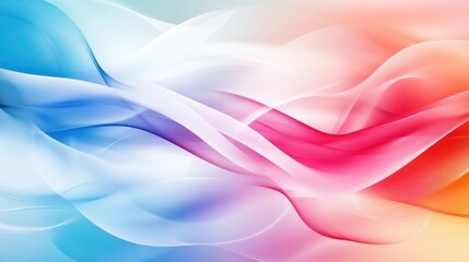 Poster - Beautiful abstract pastel gradient background with flowing wave patterns in shades of blue, pink, and orange. Perfect for design and art projects.