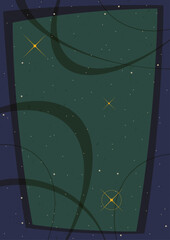 Wall Mural - 1950s - 1960s space illustrations style background, vector template for retro style cosmic posters, 