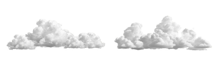white clouds on transparent background
