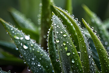 Water drops on a grass