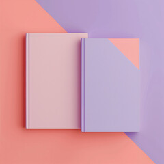 Minimalist school book, Pastel colors cover with abstract book icon