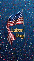 Wall Mural - Labor day text banner 