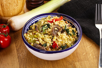 Poster - Bulgur with lamb and vegetables