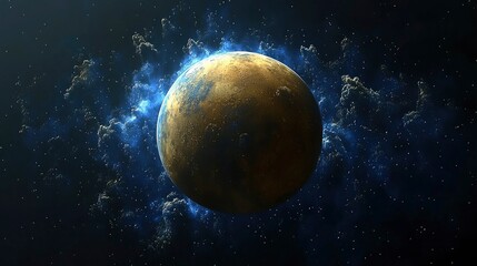 Wall Mural - glowing planet in space