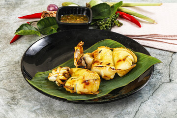 Poster - Delicous Grilled cuttlefish with sauce