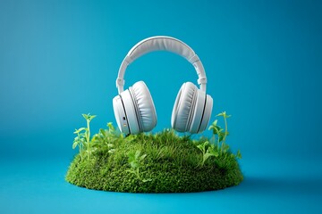 The world is listening, World music day, Earth with headphone.