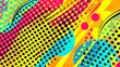 © muhammad - A vibrant pattern with large, colorful dots on a bright yellow background, mimicking the classic retro comic book style.
