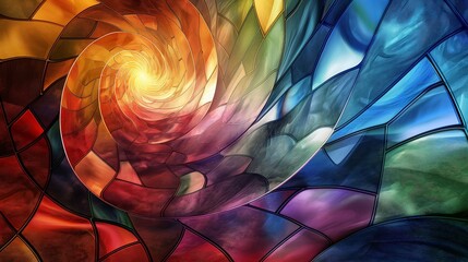 Canvas Print - A vibrant mosaic of swirling colors blending into each other with a glass-like texture, creating an abstract landscape.