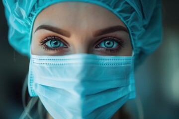 Close-up of medical professional in mask