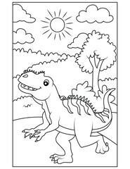 Canvas Print - Dinosaur coloring page for kids