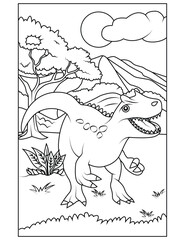 Wall Mural - Dinosaur coloring page for kids