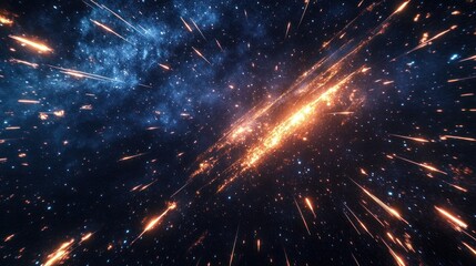 Wall Mural - Cosmic Firestorm: A Celestial Spectacle