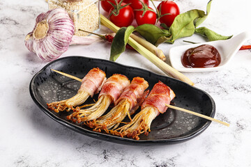 Sticker - Grilled enoki mushroom with bacon