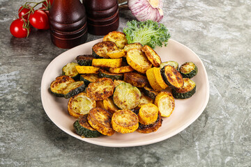 Canvas Print - Roasted young zucchini in the plate