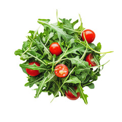 PNG Fresh arugula salad with cherry tomatoes