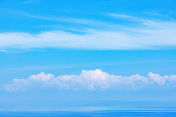 Poster - 夏の雲と青空と海