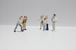 © solution - Miniature people family concept with white background