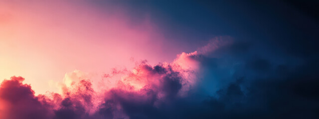 Wall Mural - A beautiful sky with pink and blue clouds