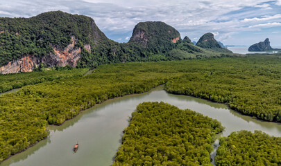 Wall Mural - Thailand travel. Krabi tourism. Islands and beaches of the Andaman Sea. Islands of Krabi National Park