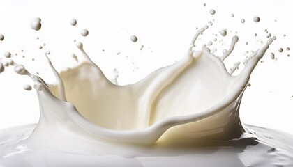 Splash of milk or cream isolated on white background With clipping path. Full depth of field. Focus stacking. PNG