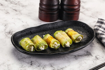 Poster - Zucchini roll with cream cheese