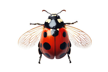 Wall Mural - A detailed close-up of a vibrant ladybug showcasing its colorful patterns and delicate wings. Ideal for nature and insect themes.