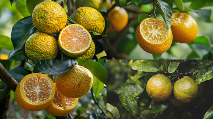 Wall Mural - oranges on tree