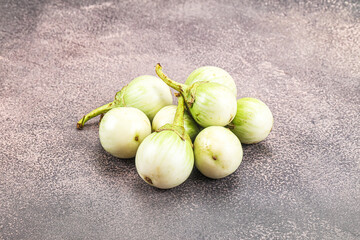 Poster - Small organic young green round eggplant