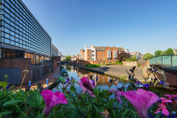 Canvas Print - Birmingham old canal on a summer day. England