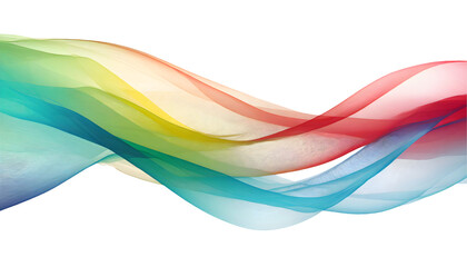 Sticker - abstract colorful wave transparent stylish isolated on white background. generative ai.
