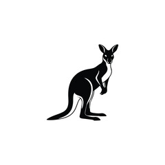 Canvas Print - black silhouette of a kangaroo