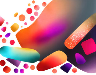 Sticker - abstract shape gradient elements on a white isolated background. generative ai.