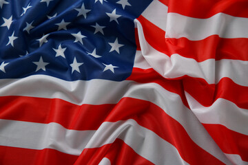 Wall Mural - Flag of USA as background, closeup view