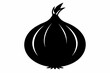 © AL - Silhouette vector design of an onion on a white background