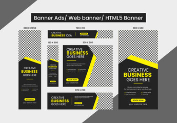 Wall Mural - new creative corporate technology with blue business banner ads, web banners or google ads banner de