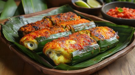 Grilled Fish Wrapped in Banana Leaf