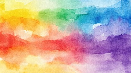 Wall Mural - a vibrant watercolor background featuring a blend of rainbow colors.