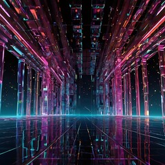 Dynamic modern technology animation background, background of cyber cyberspace technology web futuristic background, worldwide technology concept