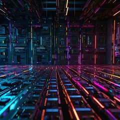 Dynamic modern technology animation background, background of cyber cyberspace technology web futuristic background, worldwide technology concept